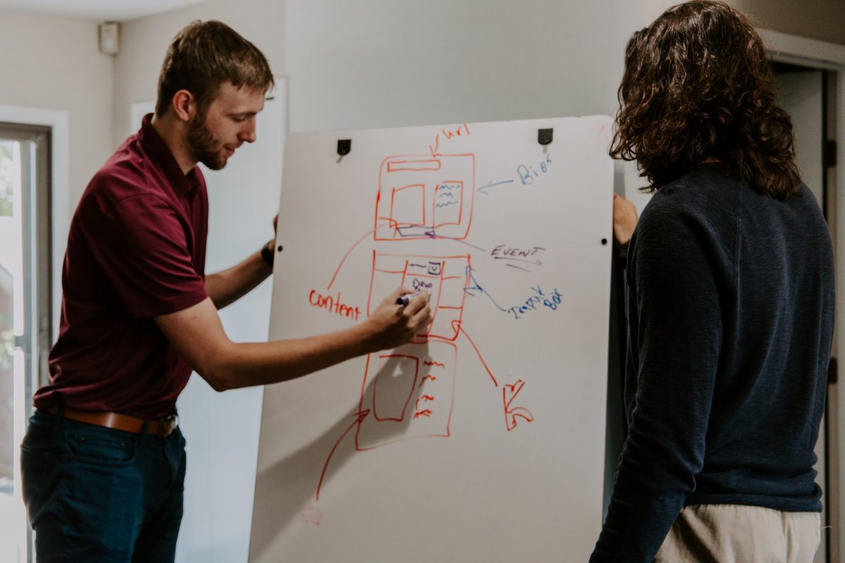 team working on writing a functional specification document including error reporting